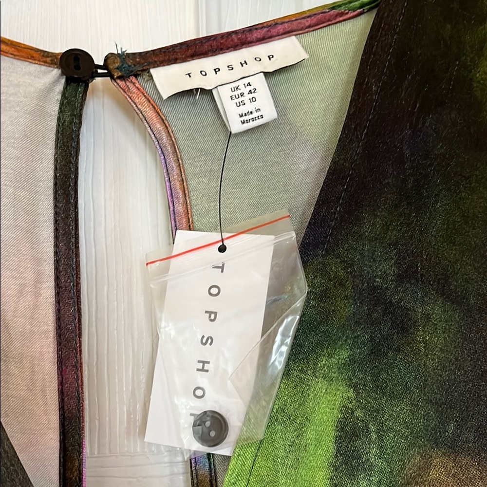 Topshop satin watercolor Dress - Picture 3 of 5